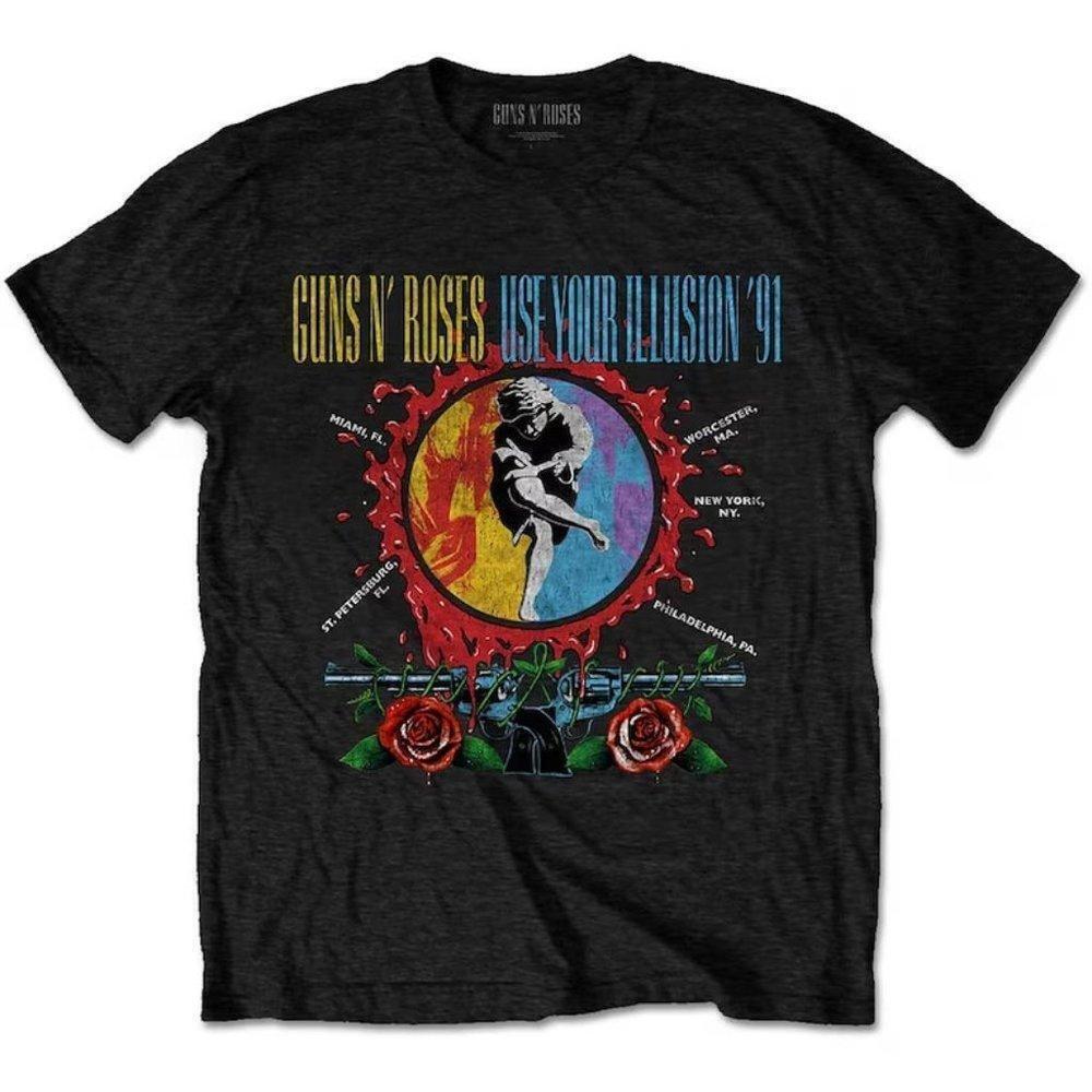 Guns N Roses Use Your Illusion Circle Splat Rock Band Fan Icon Unisex T-Shirt